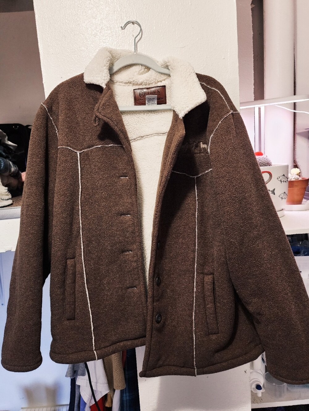 "OUTBACK" WOMEN'S Y2K SHEARLING JACKET - BROWN CHESTNUT